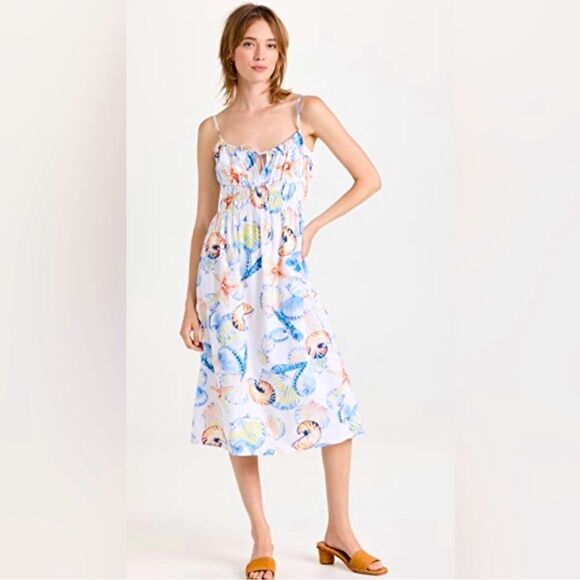 Rails Octavia Dress In Seashells, Sleeveless Coastal Keyhole Bodice Sz S NWT - Picture 1 of 11